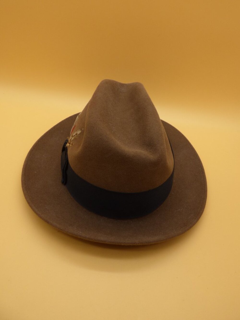 Vintage Fléchet France Genuine Fur Felt Fedora Hat Brown Size 7 1/8 57